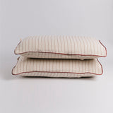 Muslin Pillow Case Set Red Stripe